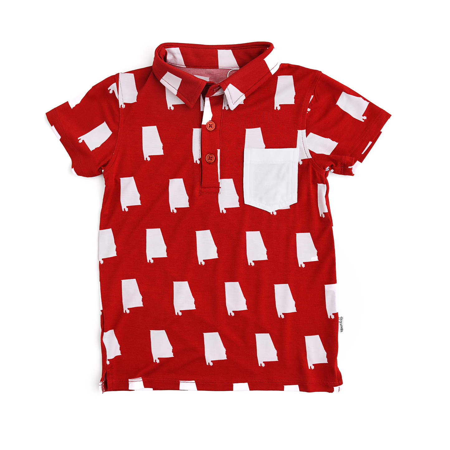 Bamboo Kids Clothing Boys Shirt Polo Alabama Crimson & White
