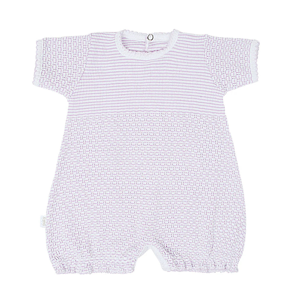 Paty Knit Baby Girl Bubble with Ruffle Hem in Solid Colors
