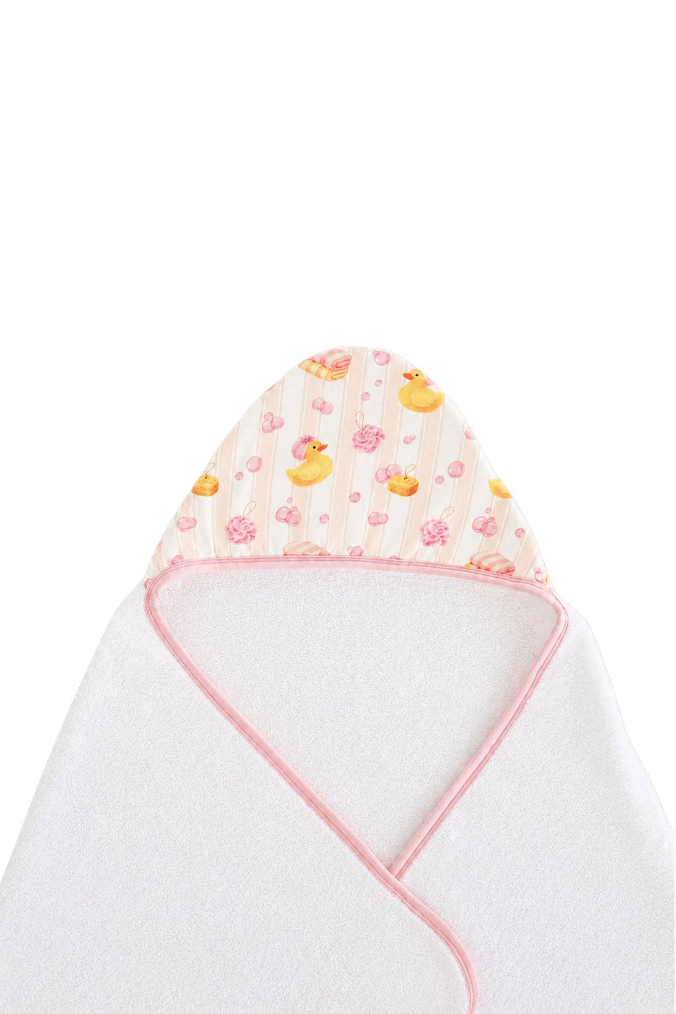 Bamboo Hooded Towel | Bubble Duckies Pink (Wholesale)