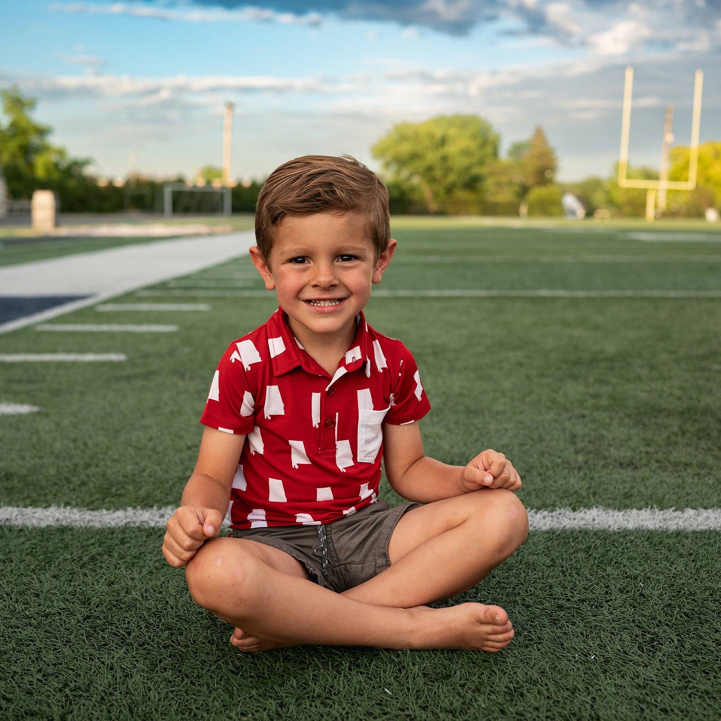 Bamboo Kids Clothing Boys Shirt Polo Alabama Crimson & White