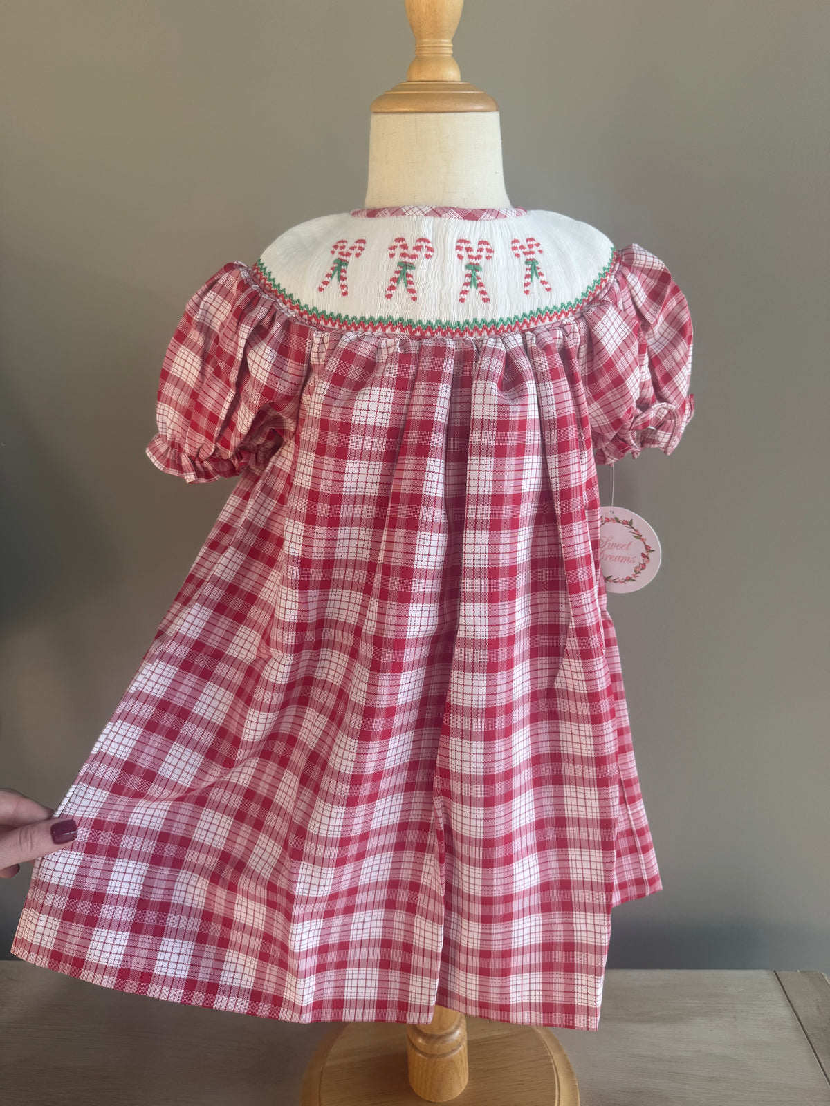 Candy Cane Smocked Dress
