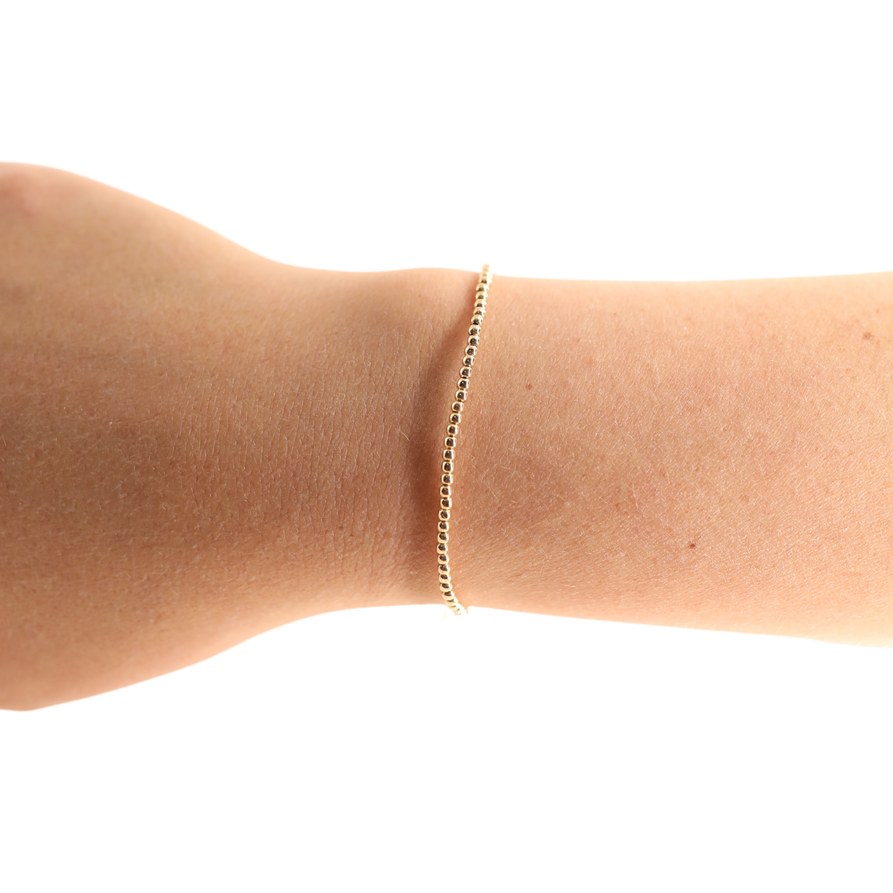 2MM Gold Beaded Bracelet (Kids Size)