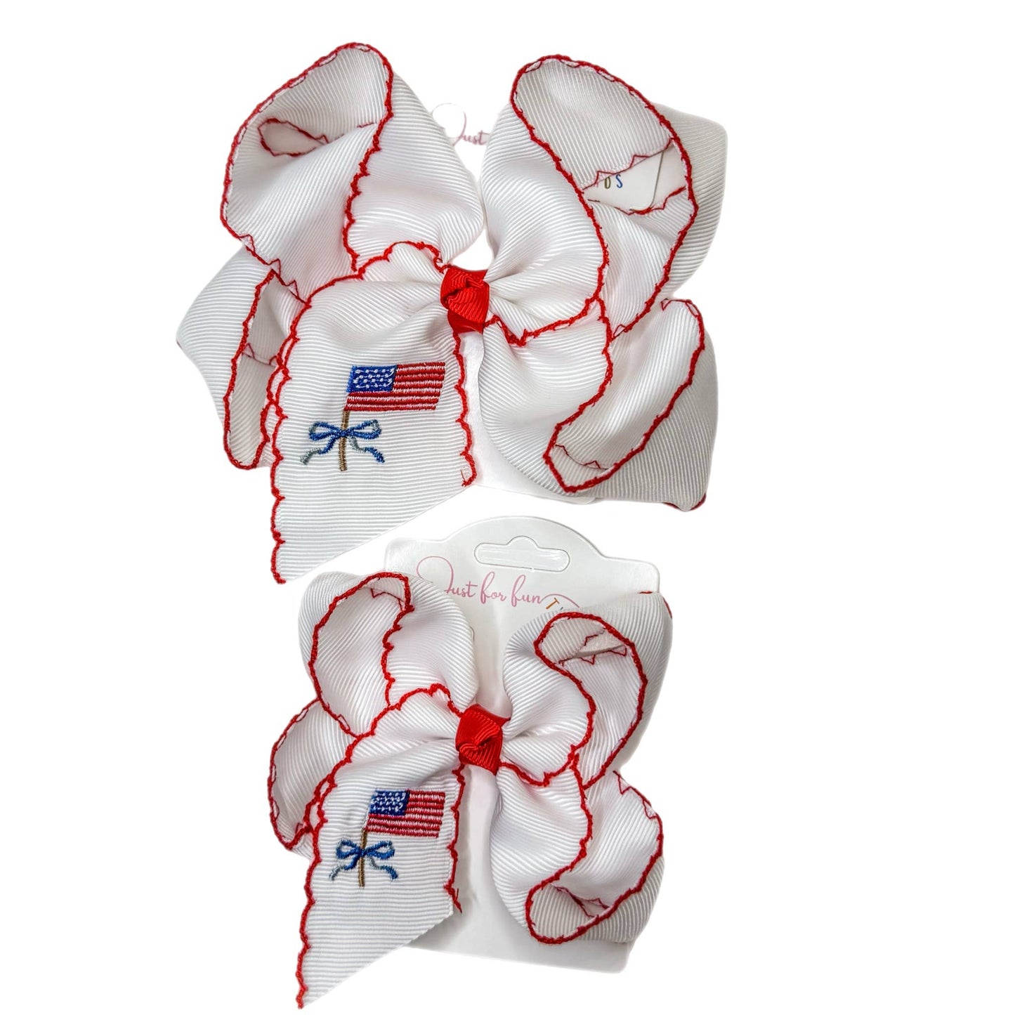 American Flag Moonstitch Hair Bow