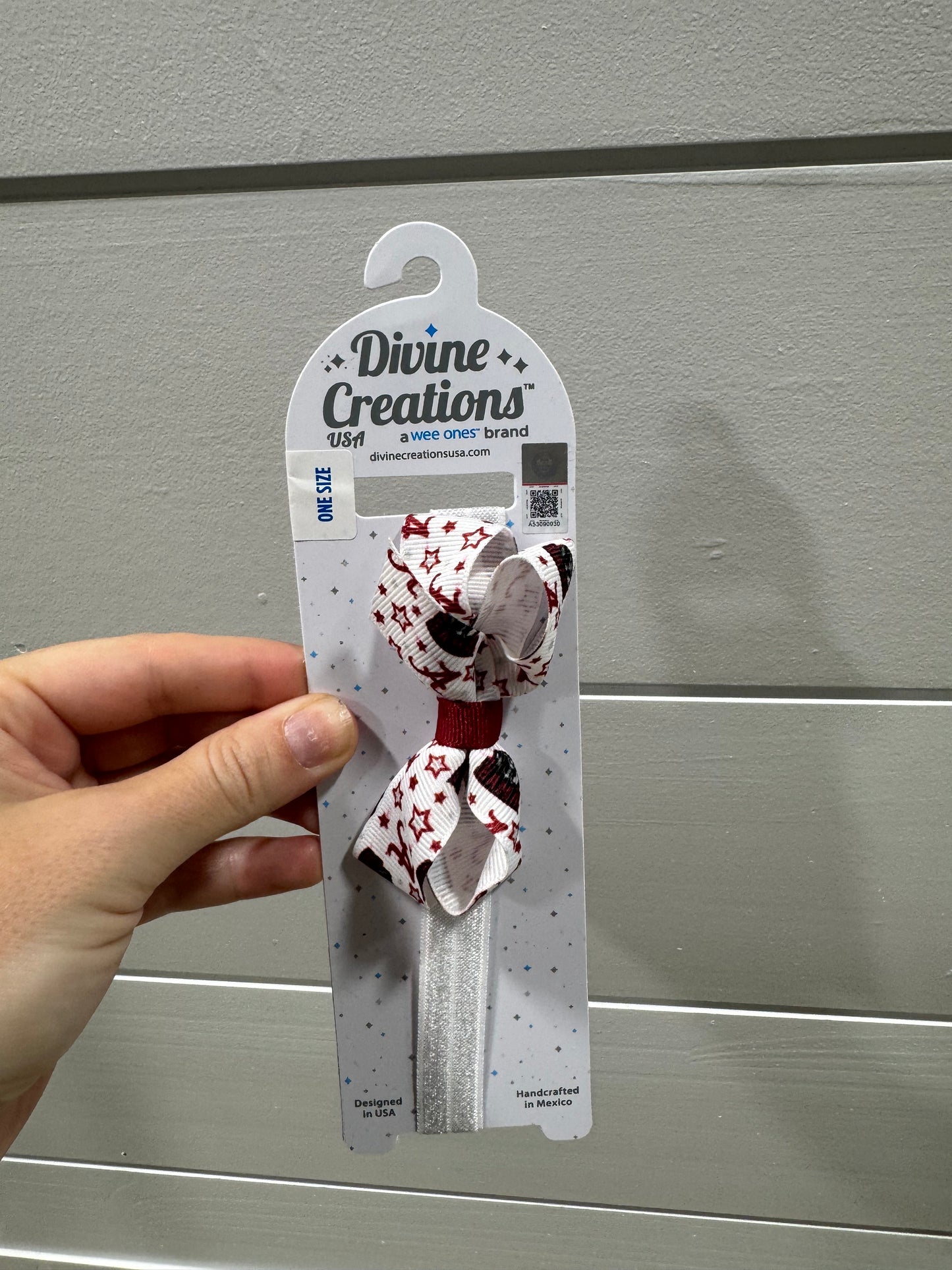 Mini College Star Print Bow on Baby Band