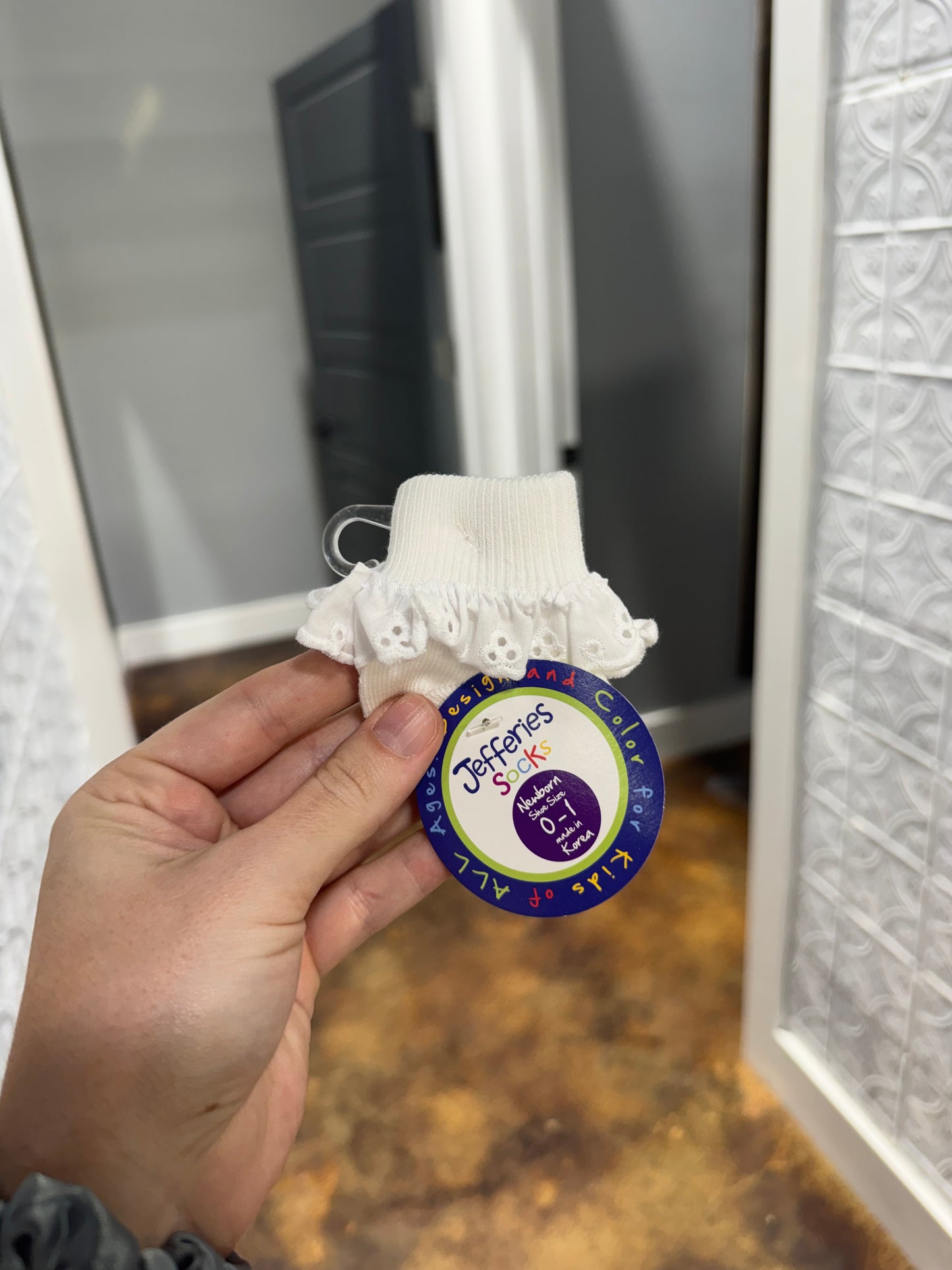 Ruffle Eyelet Sock Nb 0-1