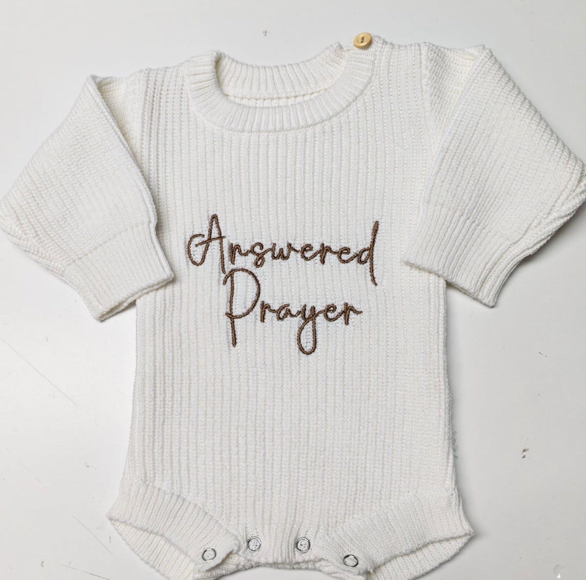 Answered Prayer Sweater Knit Romper size 0-3M