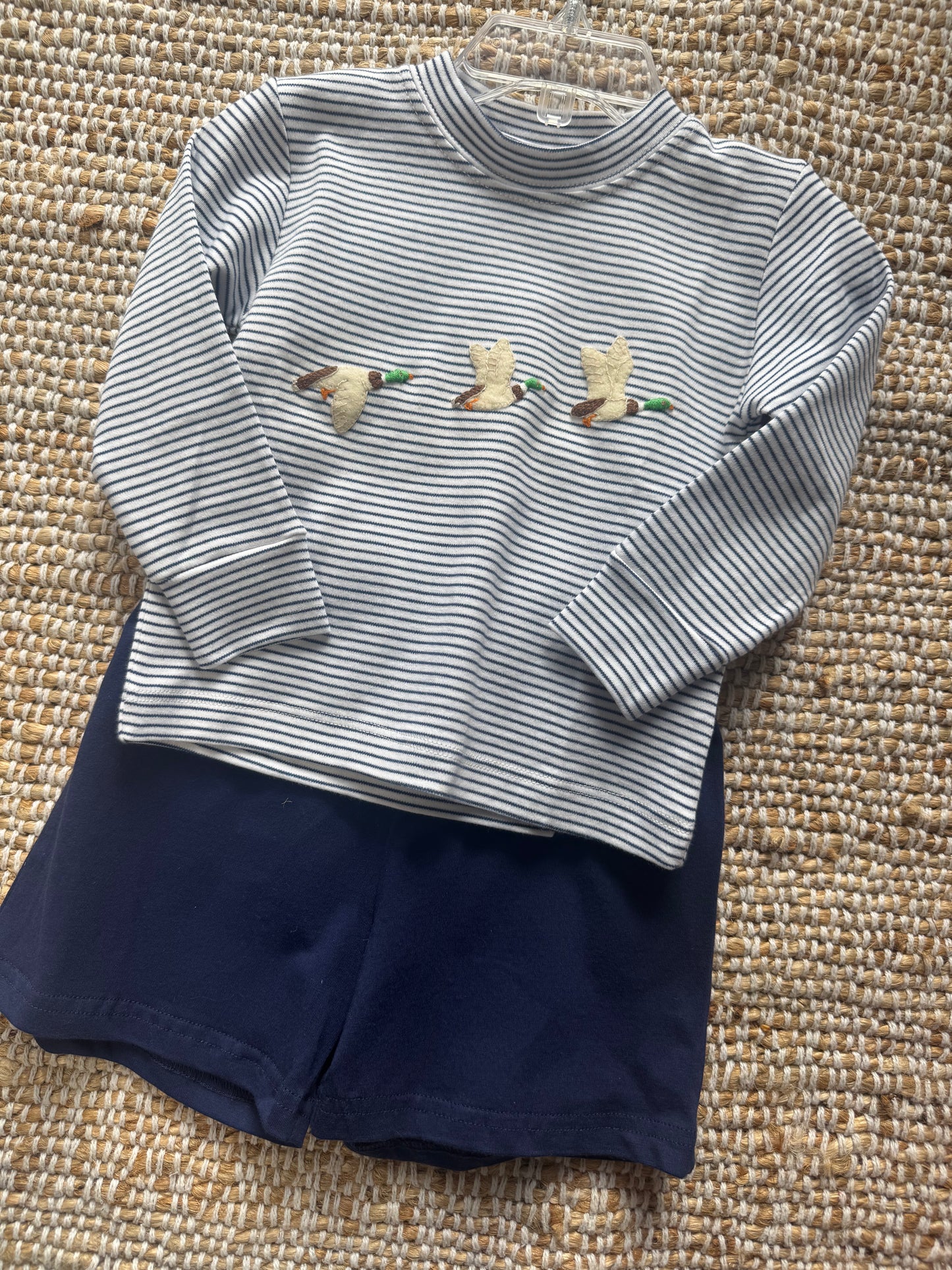Navy Stripe Mallard Top