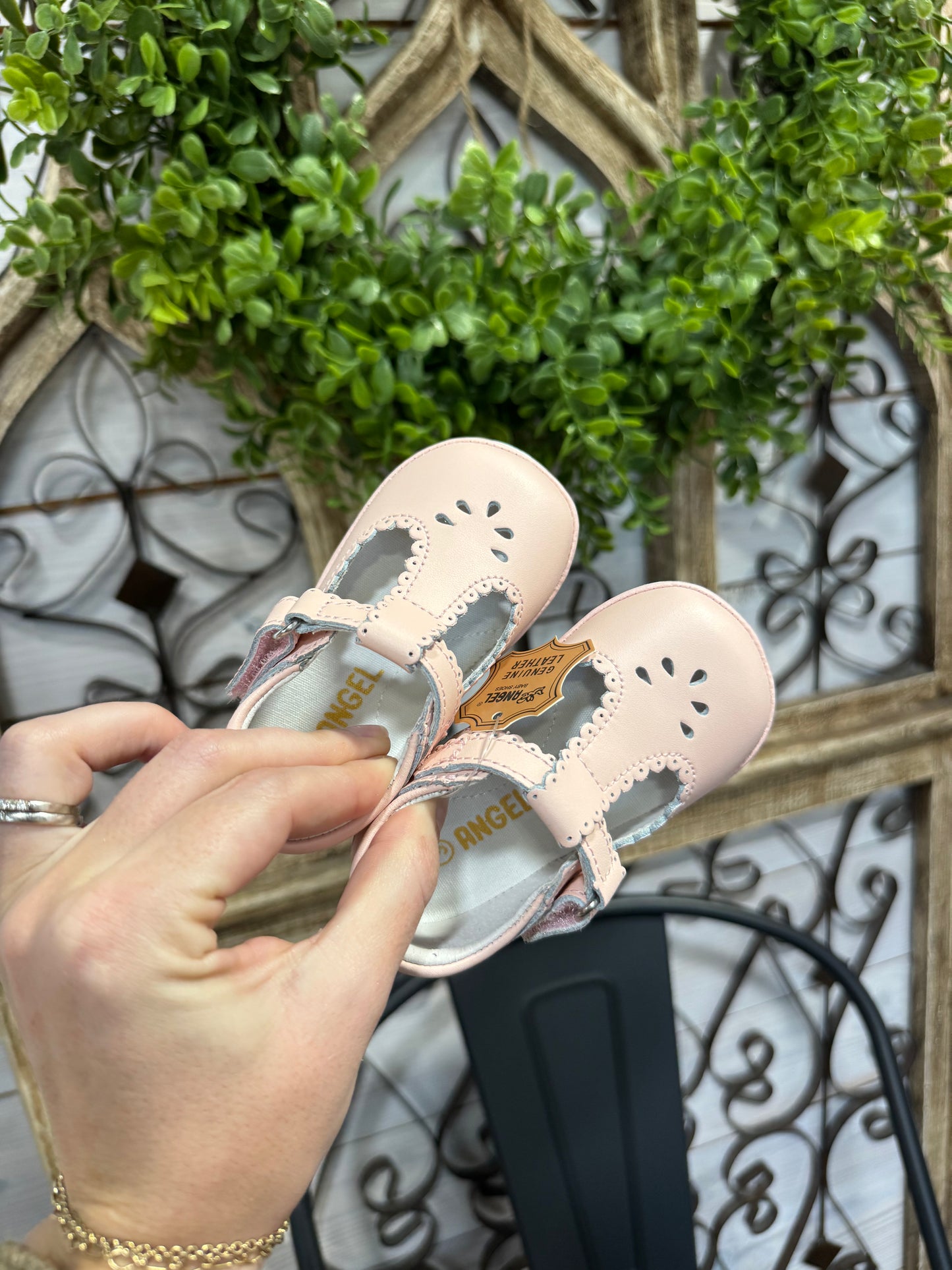 Pink Dottie Scalloped Perforated MJ