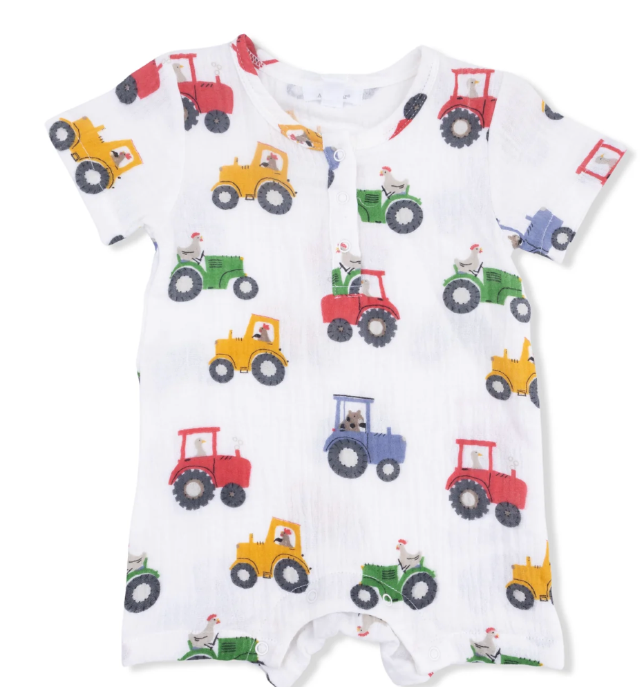 Tractor Friends Muslin Romper