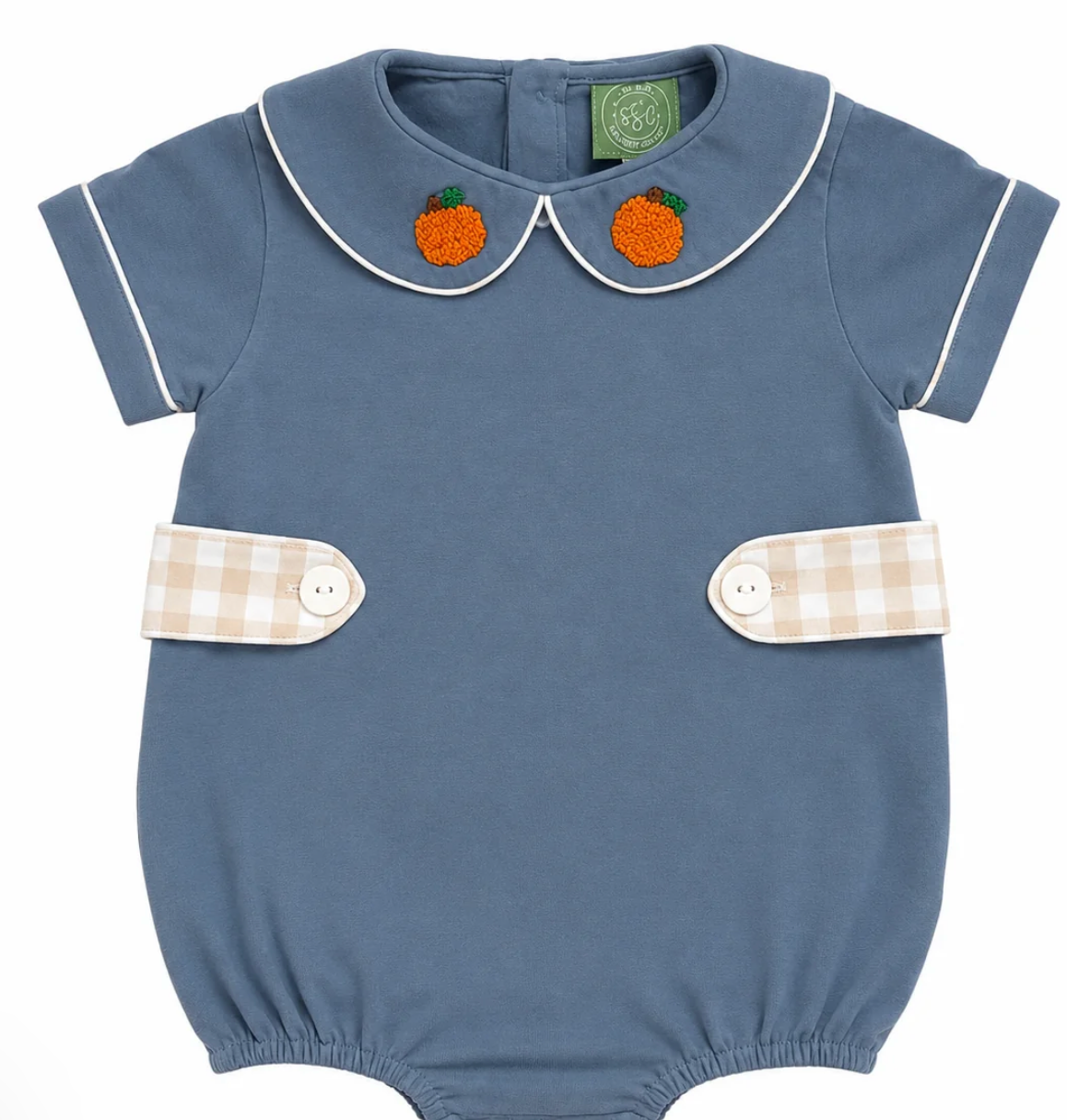 Pumpkin French Knot Bubble Romper