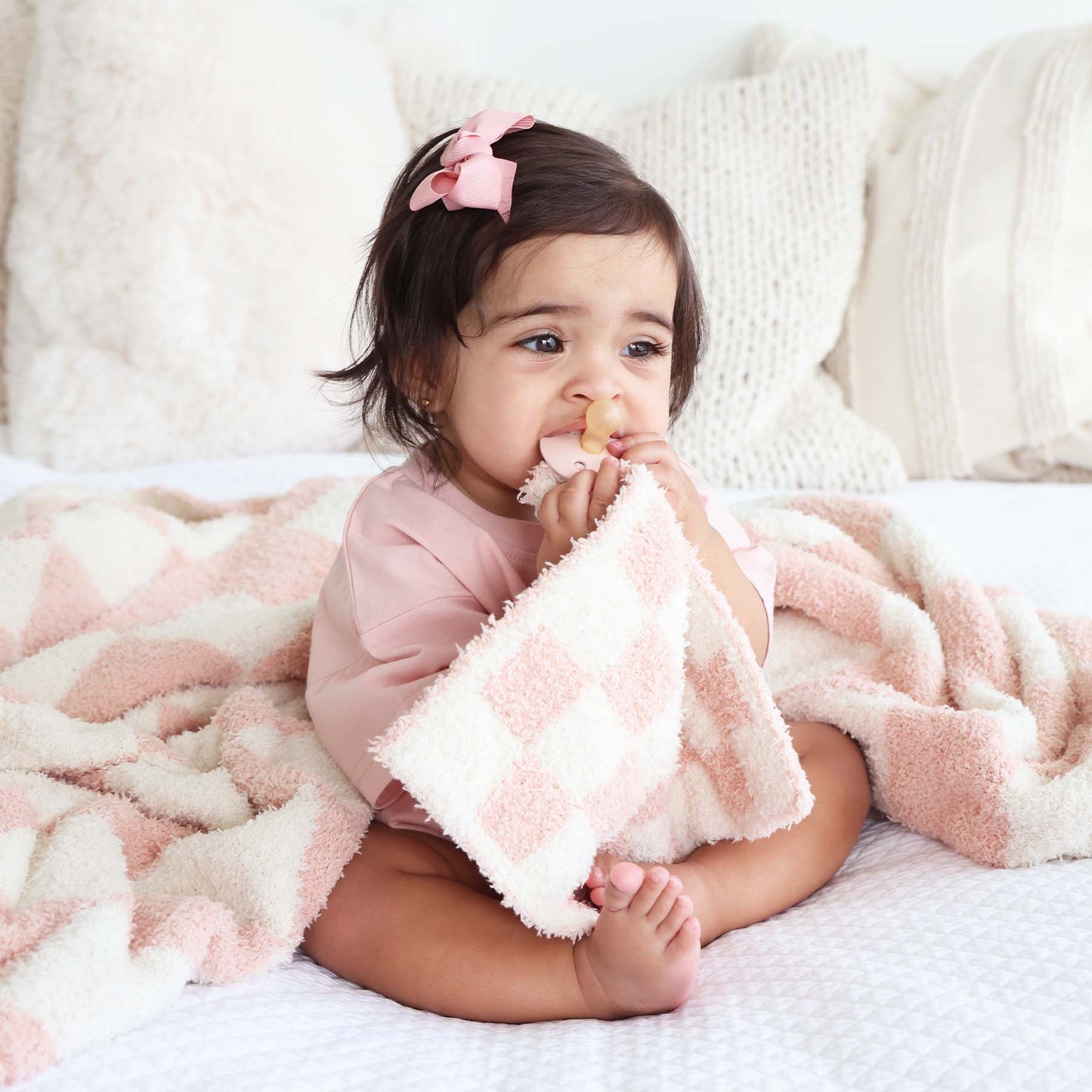 CuddleLane™ Luxe Lovey | Rose Check