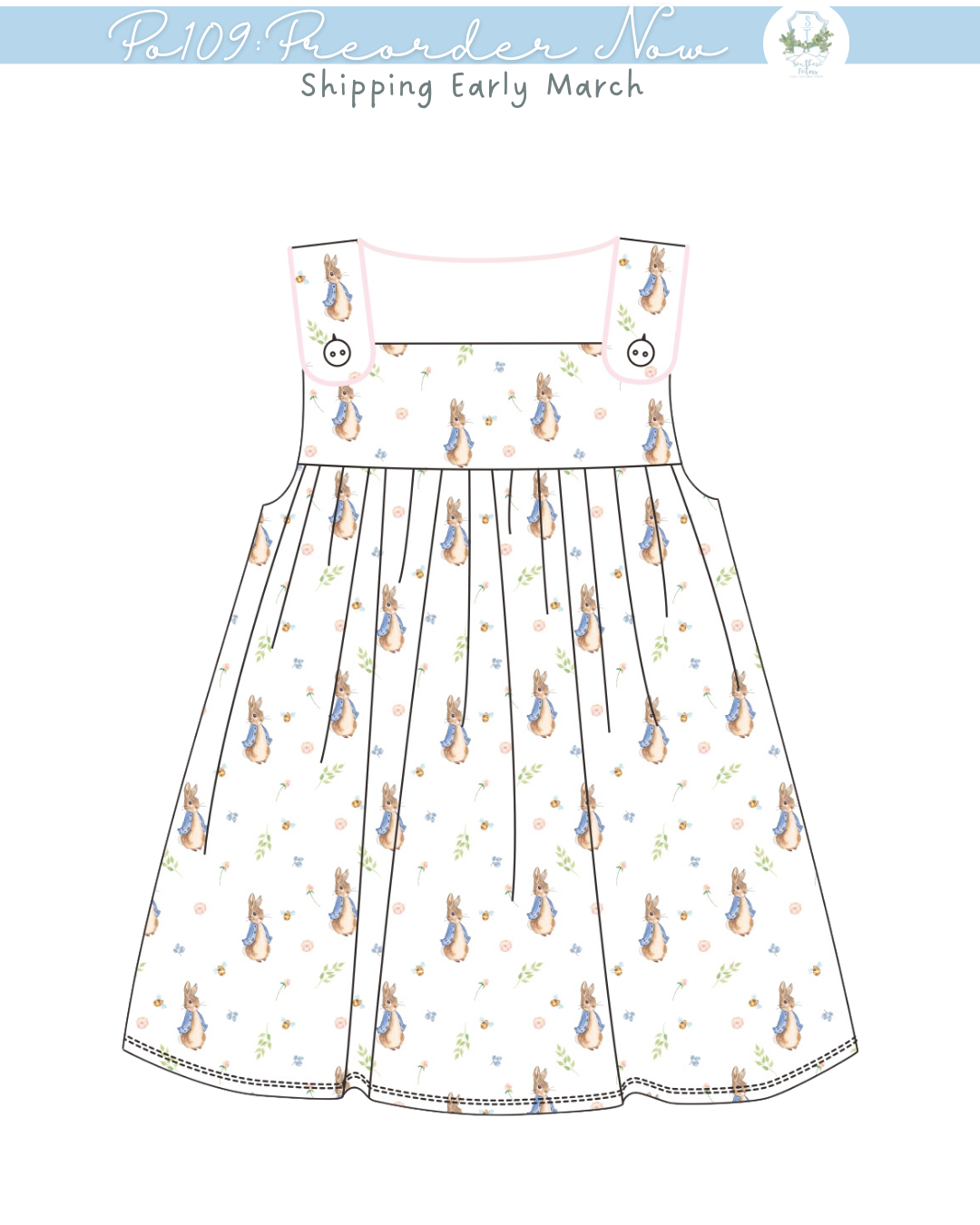 PO109: Rabbit Print Dress Preorder
