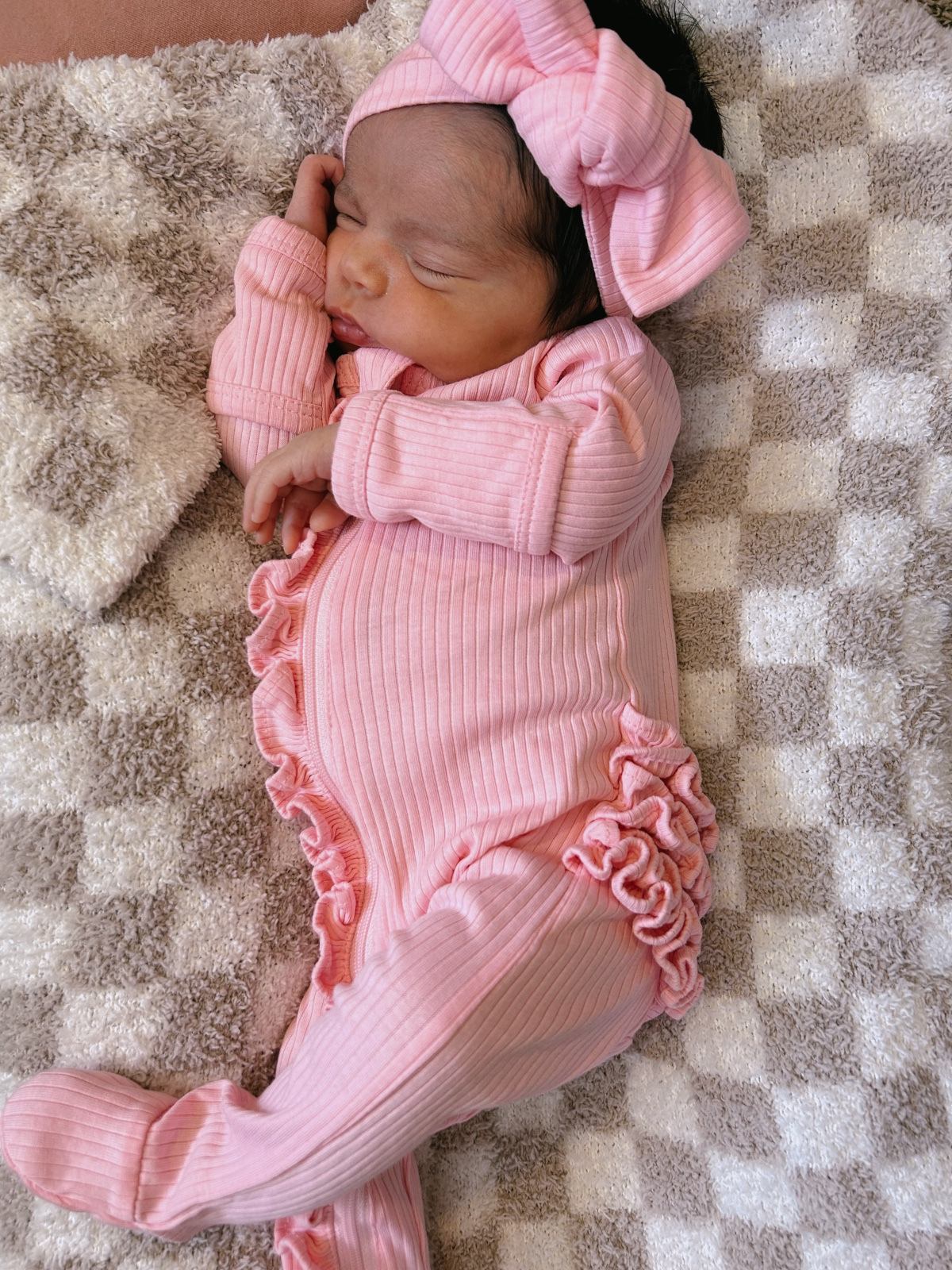 Pink / Organic Ribbed Bow (Baby - Kids)