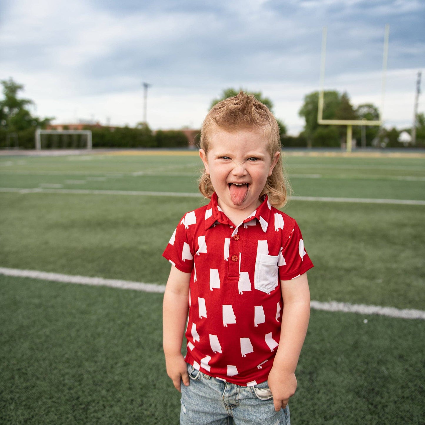 Bamboo Kids Clothing Boys Shirt Polo Alabama Crimson & White