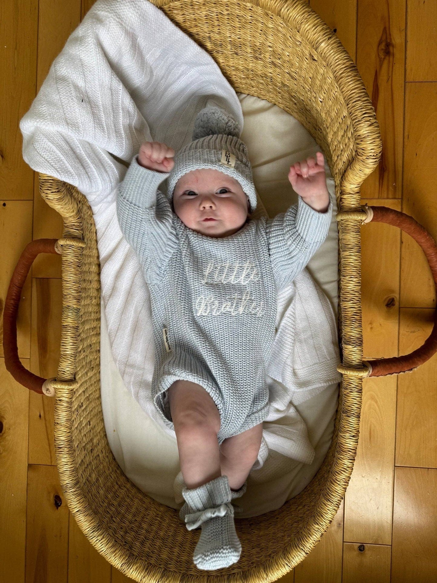 Sibling Announcement Romper: Sky / NB / Little Brother