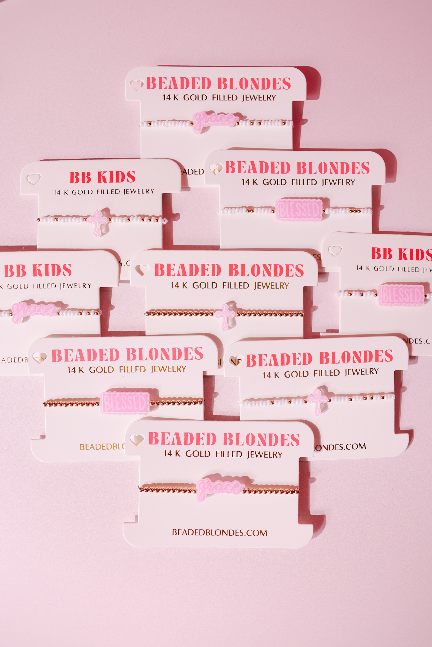 Pink Cross Bracelet on Color (Kids Size)