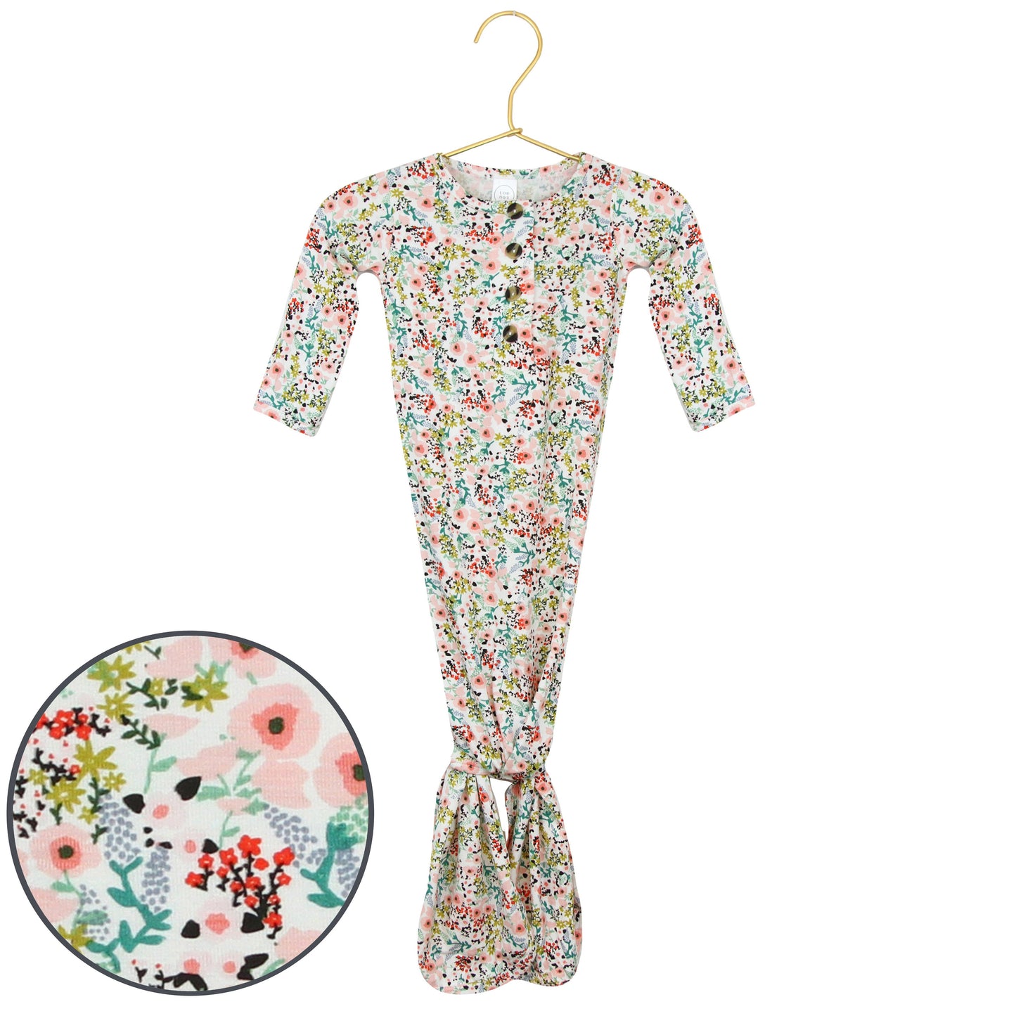 Millie Knotted Gown- Newborn to 3 Months