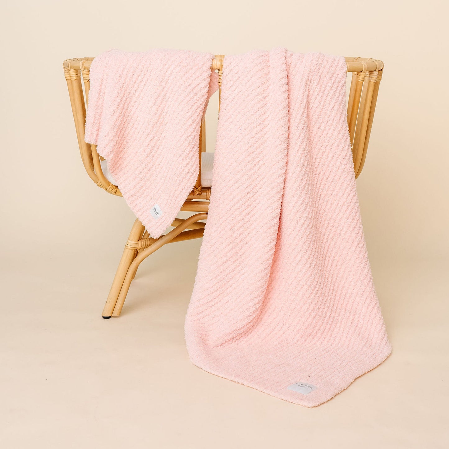 Chenille Blanket - Blush Pink - Small & Large - Large (45x45 Inches)
