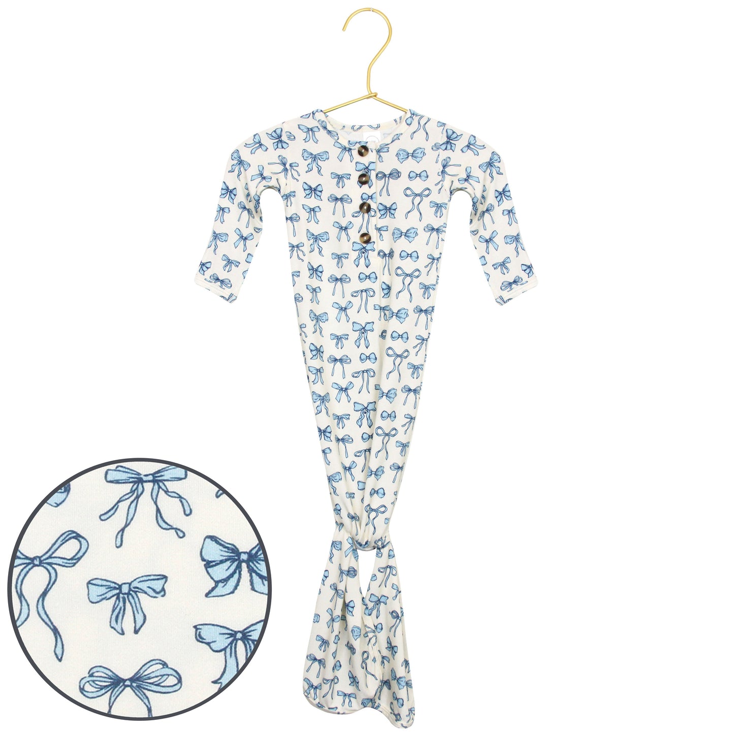 Stella Knotted Gown - Newborn-3 Month