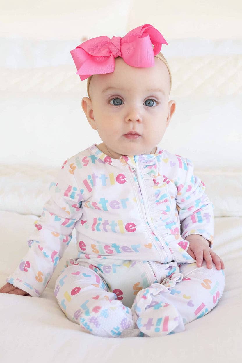 Little Sister Ruffle Zipper Footie
