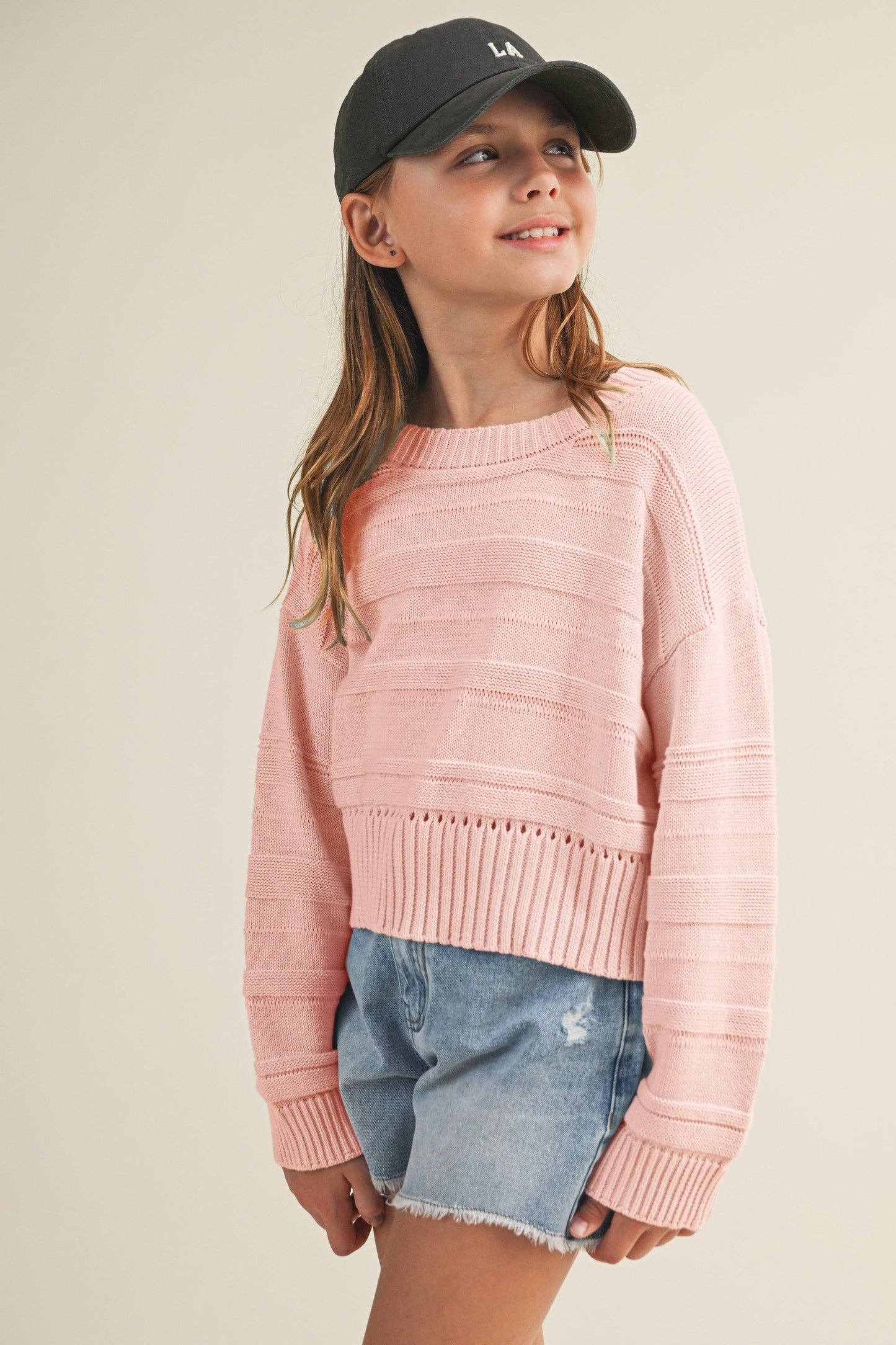Girls' Knit Sweater - Pink