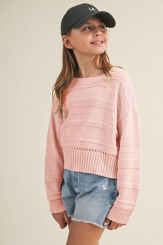 Girls' Knit Sweater - Pink