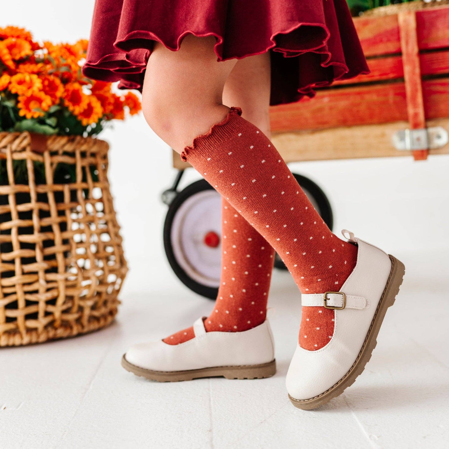 Dottie Knee Socks - Rust