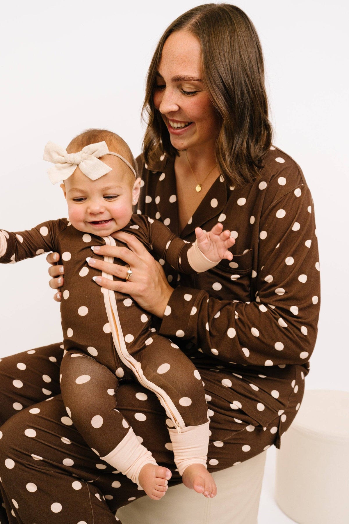 Espresso Polkadot Bamboo Sleeper
