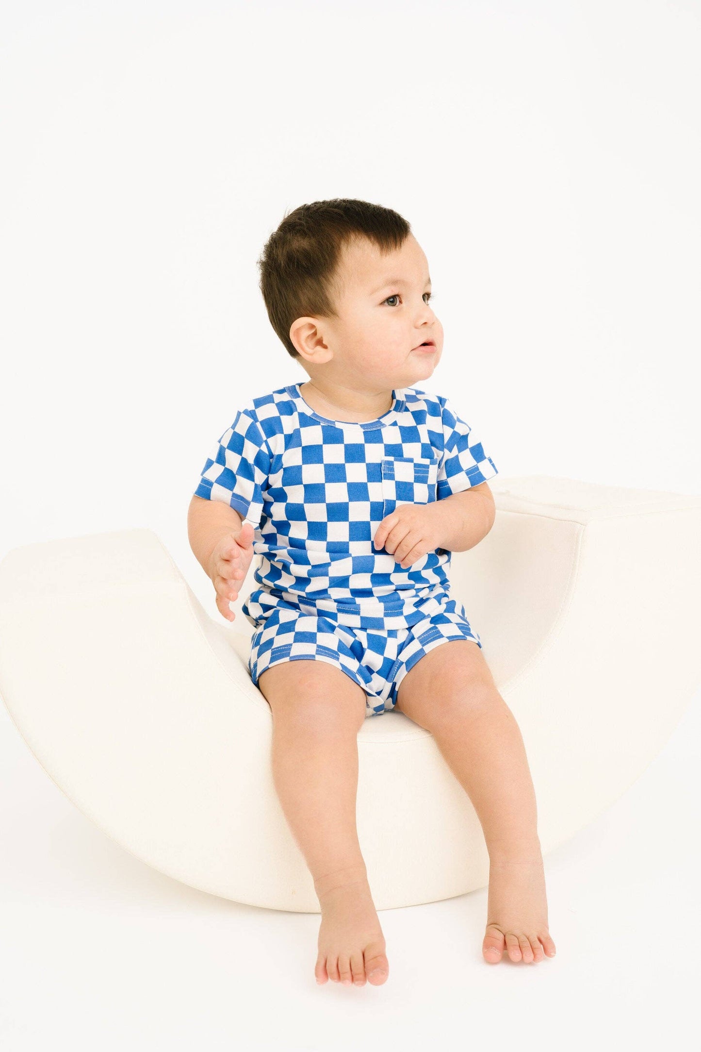 Blue Checkered Pocket Set