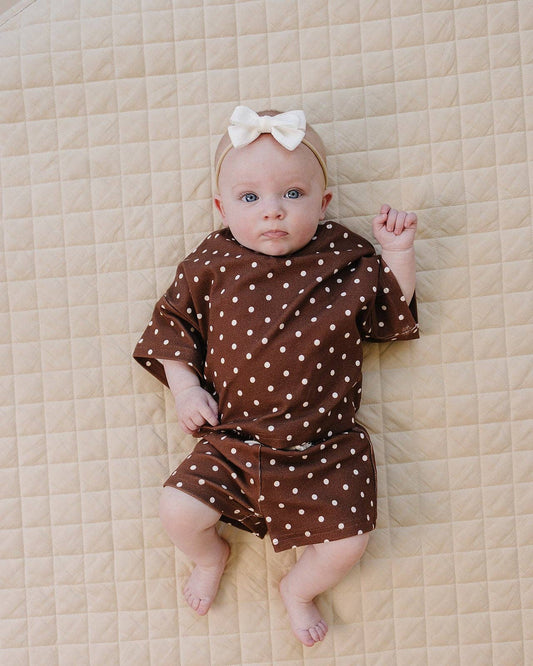 Shorts Set | Brown Polka Dots