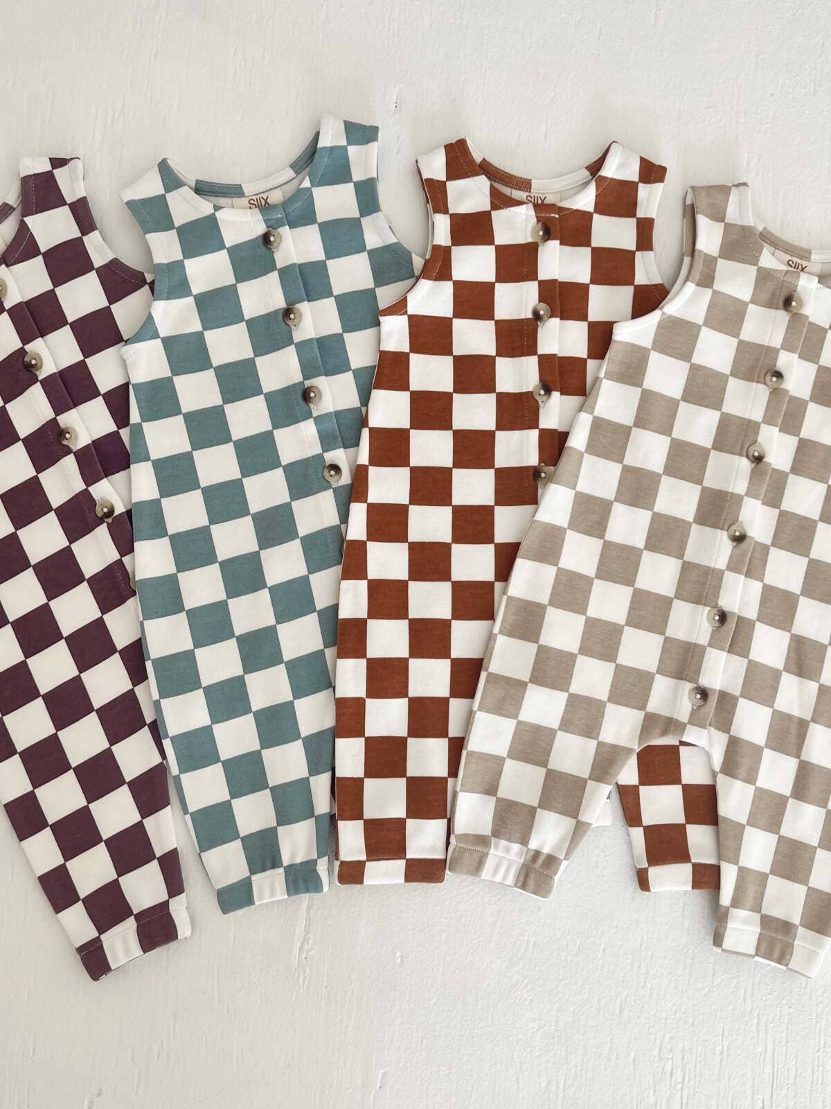 Blueberry Checkerboard Jumpsuit