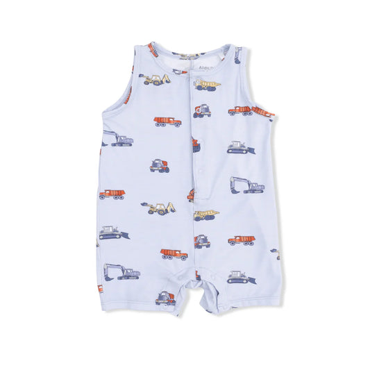 Construction Vehicles Shortie Romper