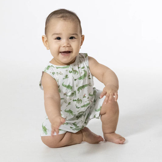 Crayon Alligators Shortie Romper