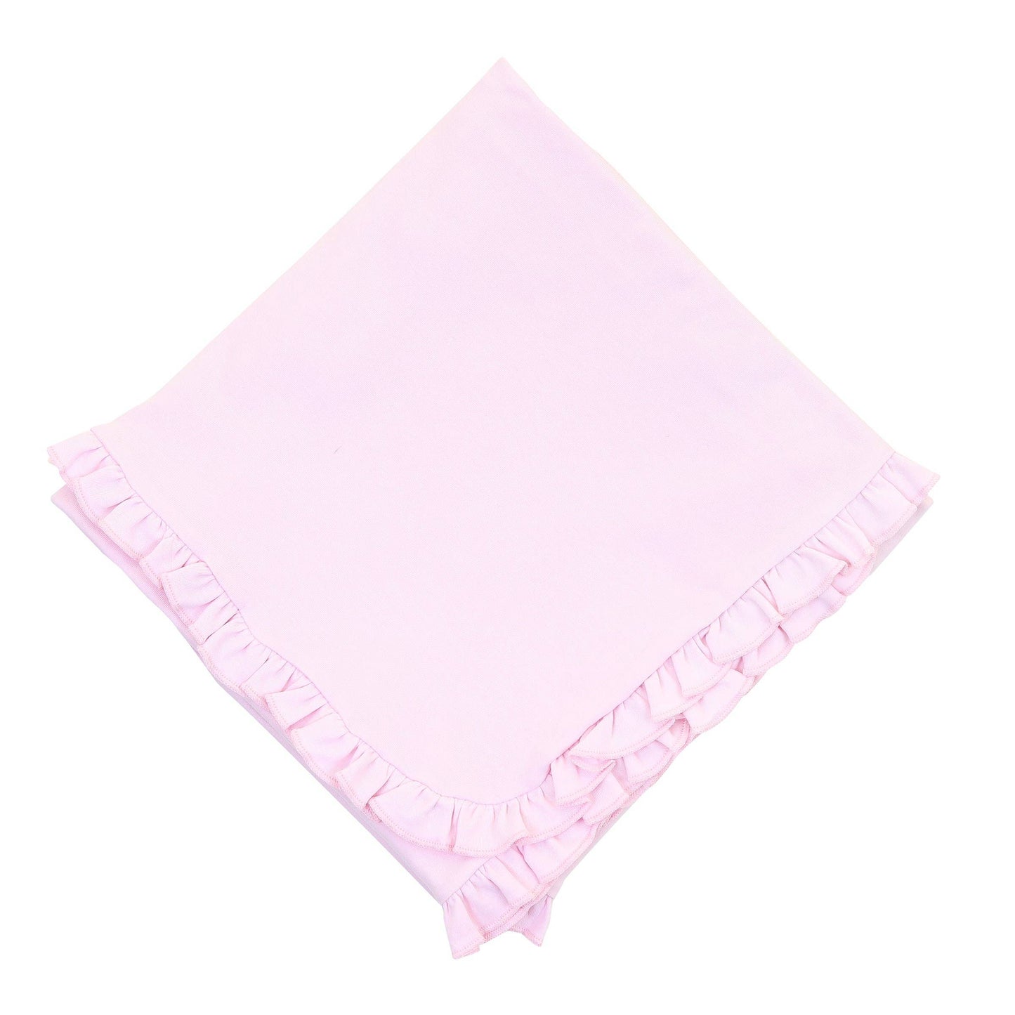 Essentials Solid Pink Ruffle Blanket