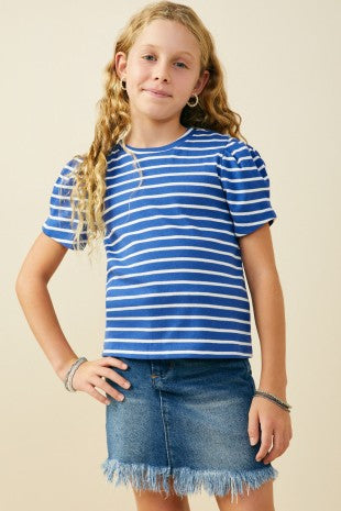 Pleated Stripe Top