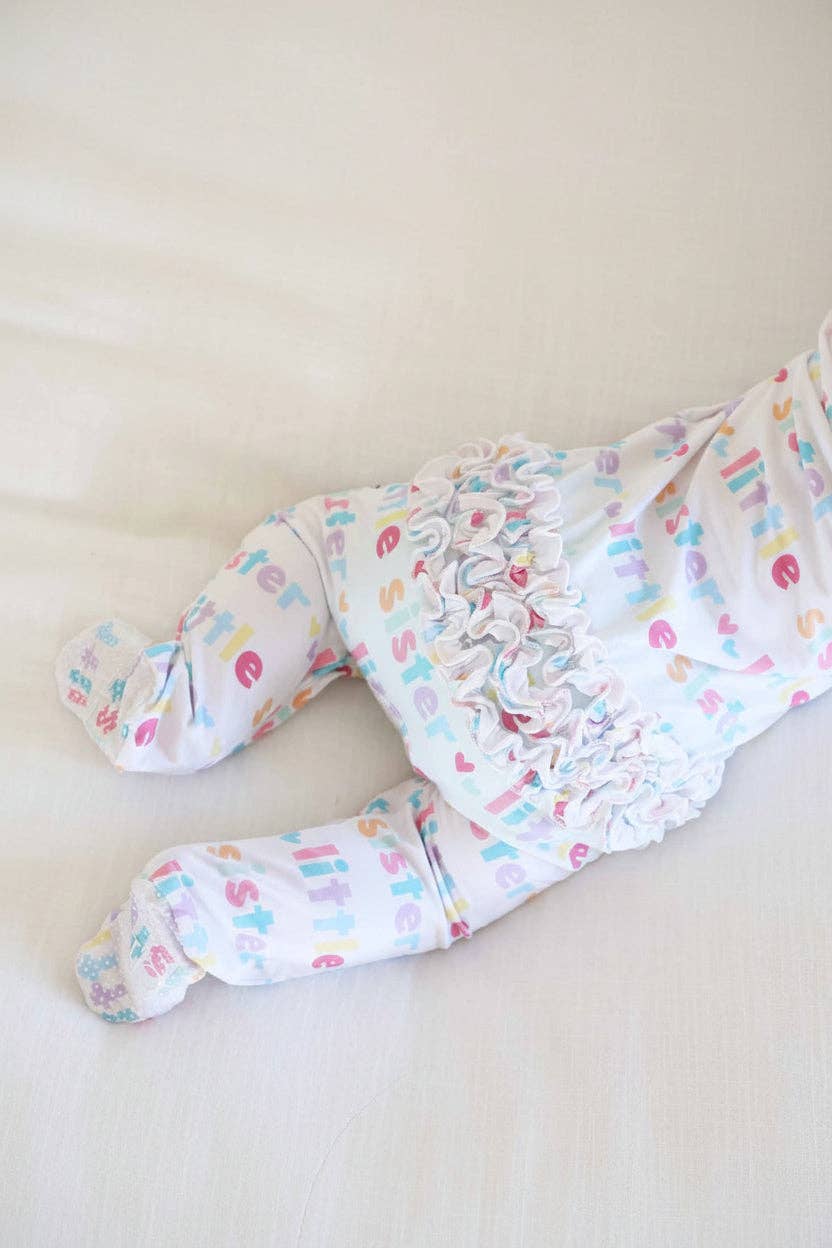 Little Sister Ruffle Zipper Footie