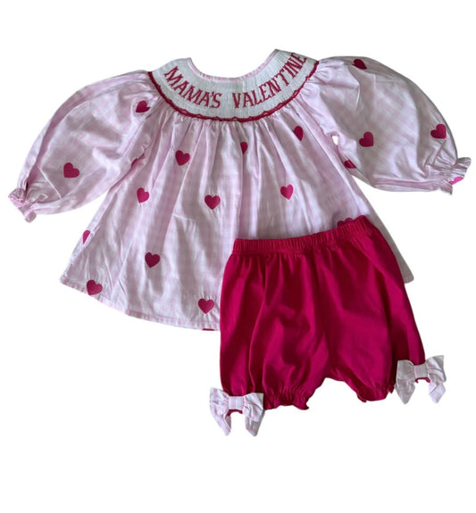 Hand smocked valentine set