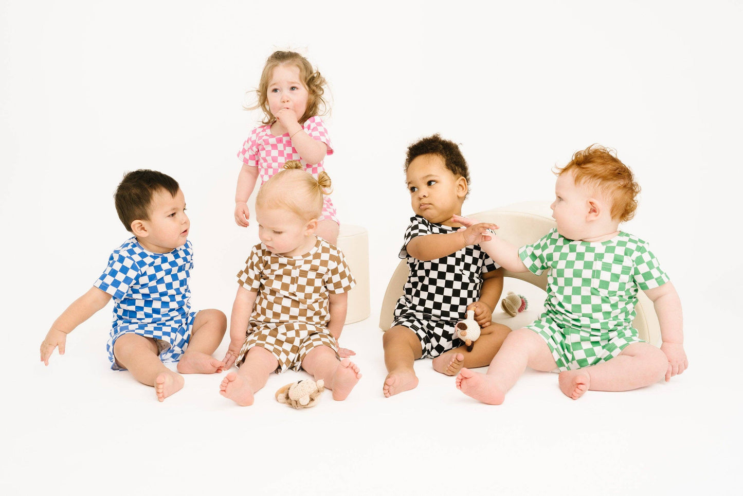 Blue Checkered Pocket Set