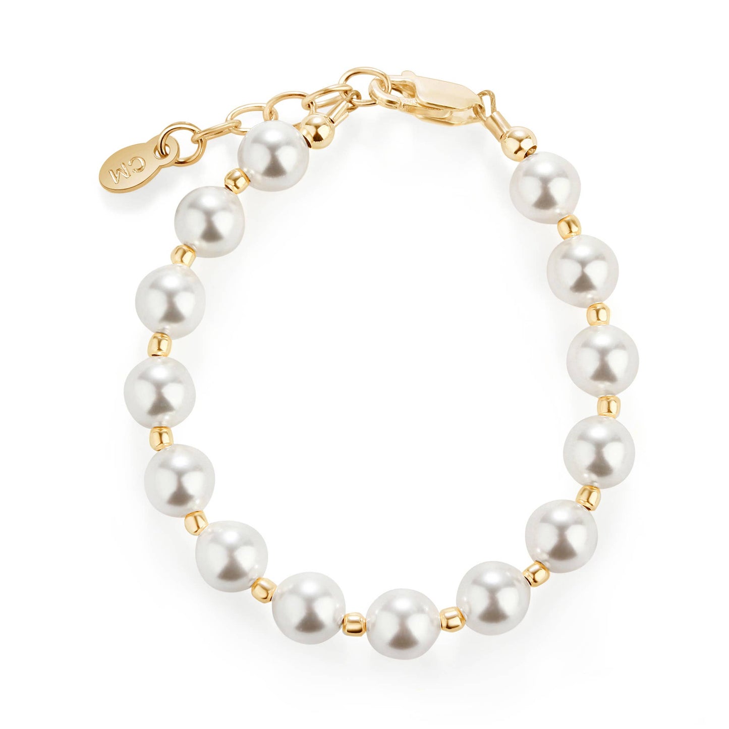 Little Girls 14K Gold-Plated Chunky Pearl Bracelet for Kids