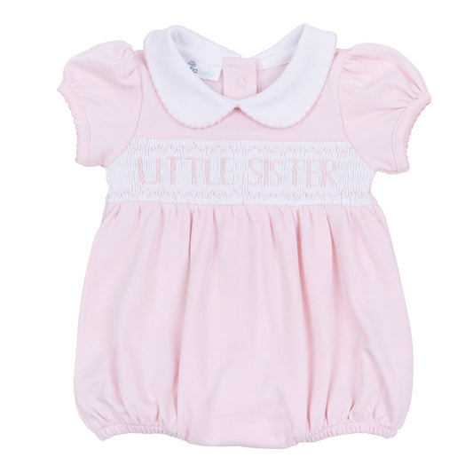 Little Sister Smocked Short Sleeve Bubble