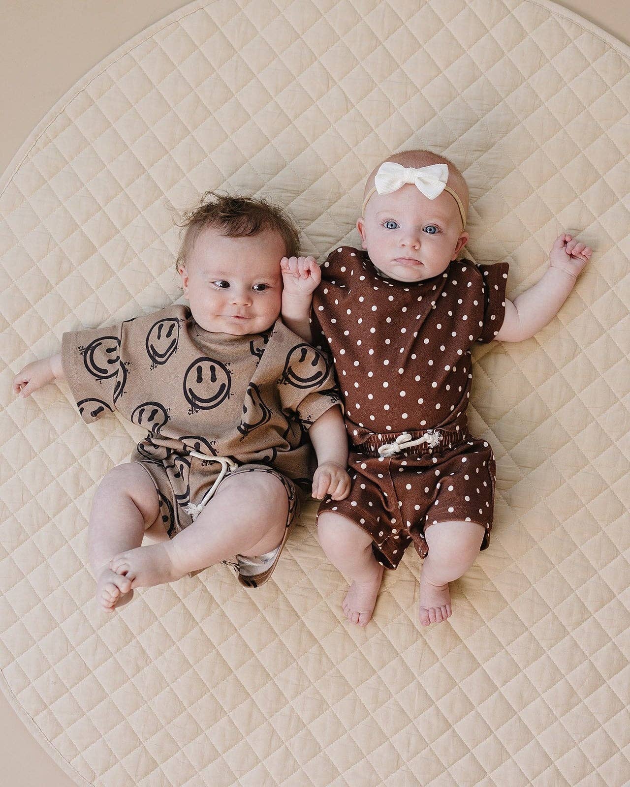 Shorts Set | Brown Polka Dots