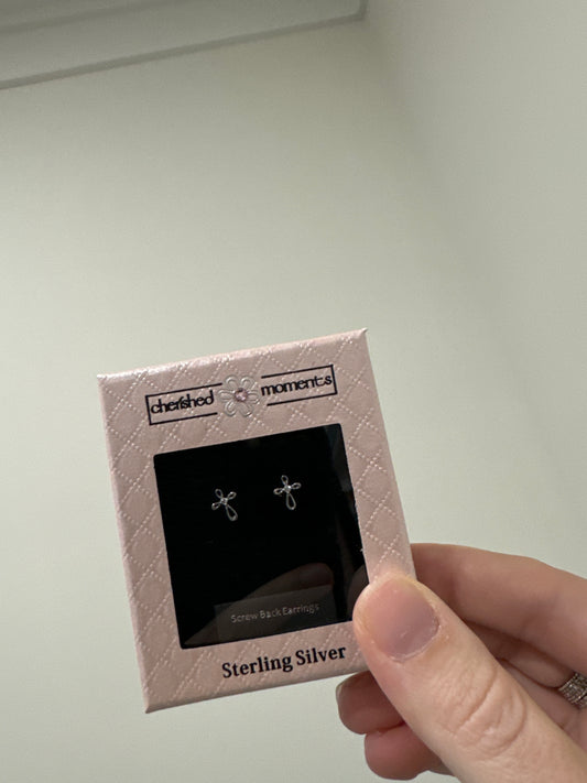 Cross Screw back earrings