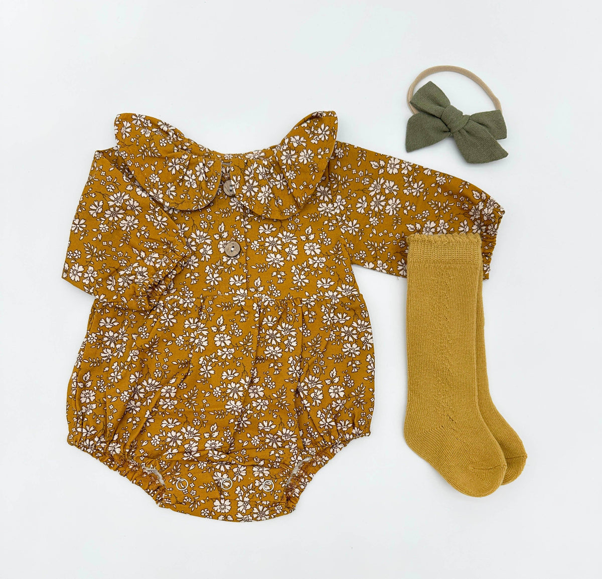 Mustard Floral Romper