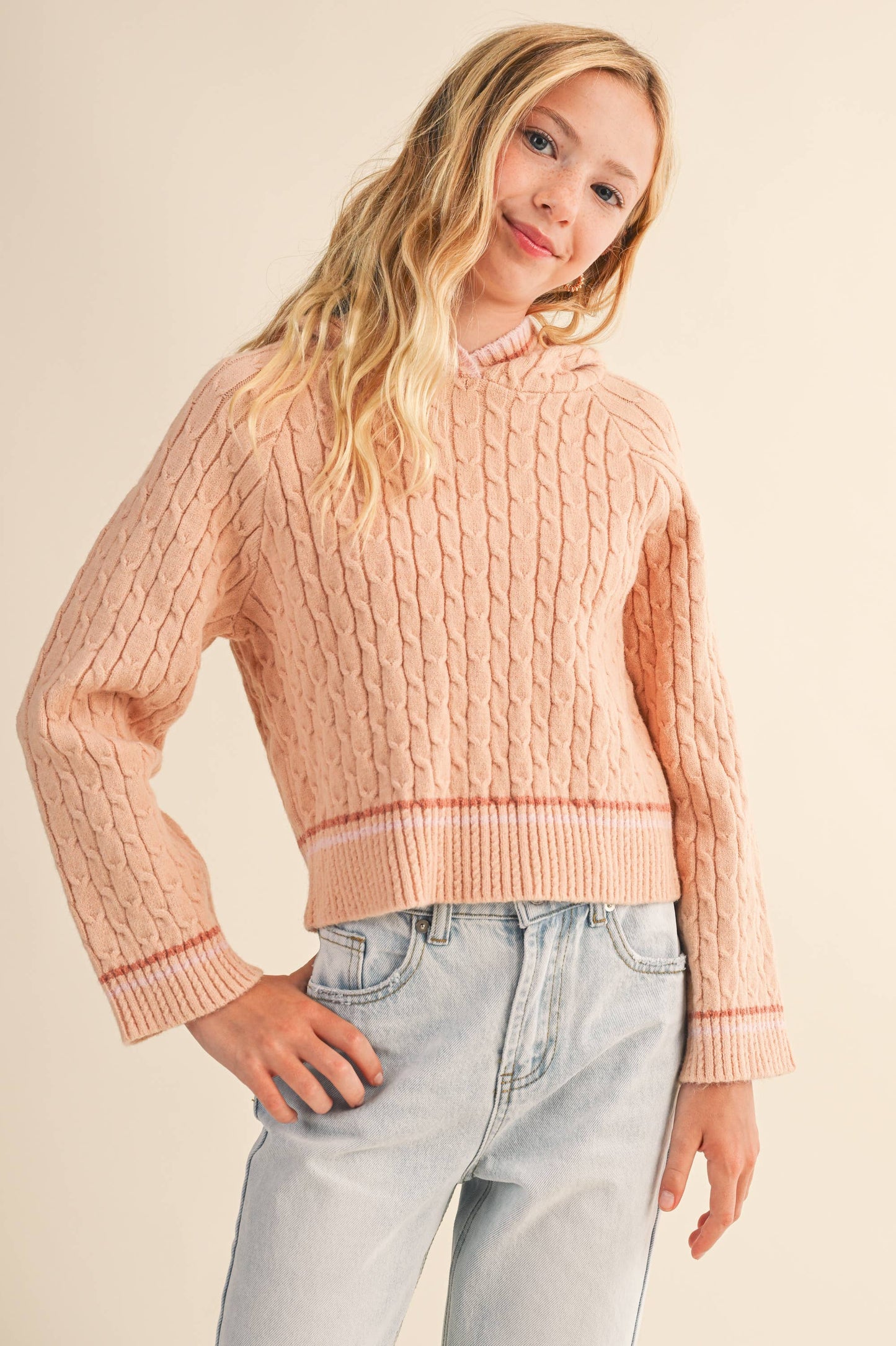 KIDS GIRLS HOODED SWEATER