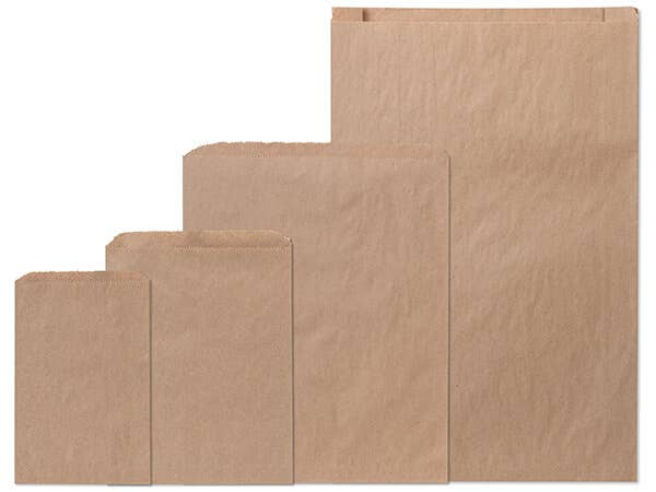 Brown & White Kraft Paper Merchandise Bags