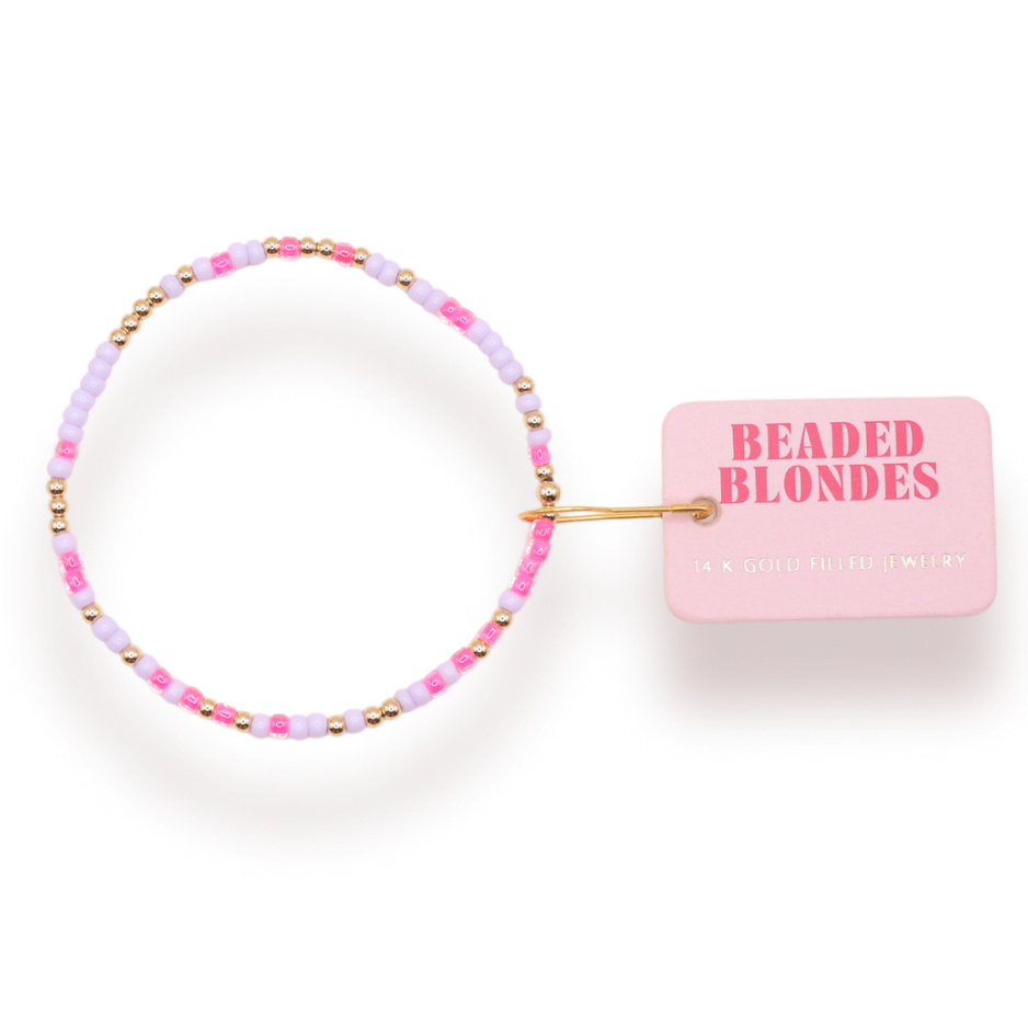 Hot Pink and Lilac Sprinkle Bracelet (Kids Size)