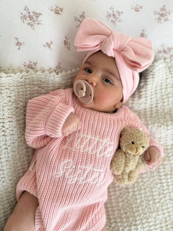 'Little Sister' Announcement Romper | Peony