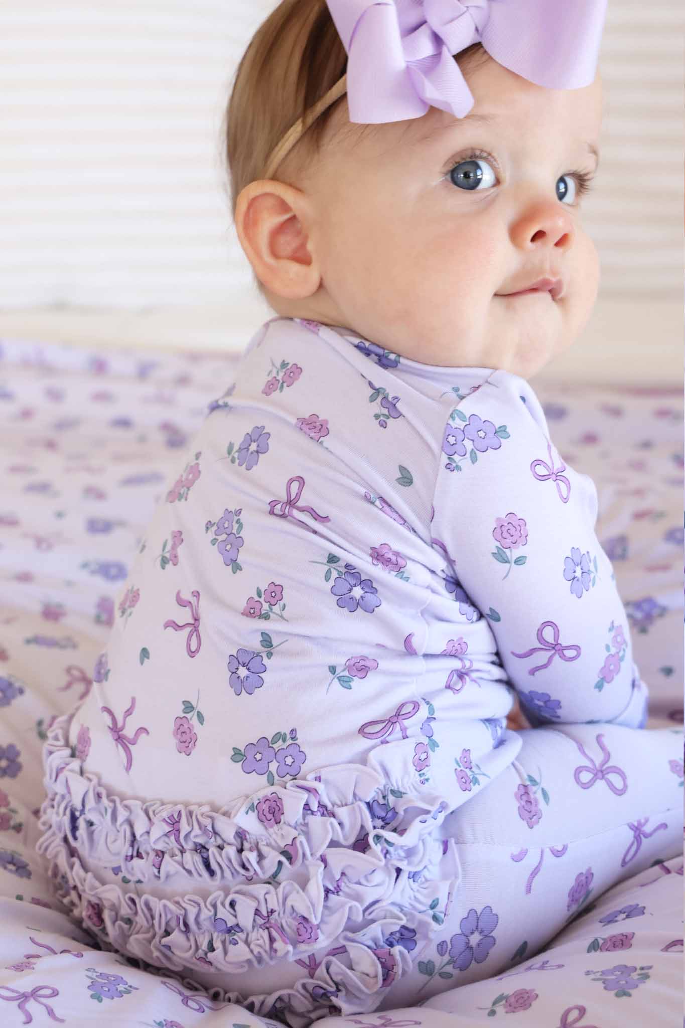 Ribbon & Roses Zipper Footie