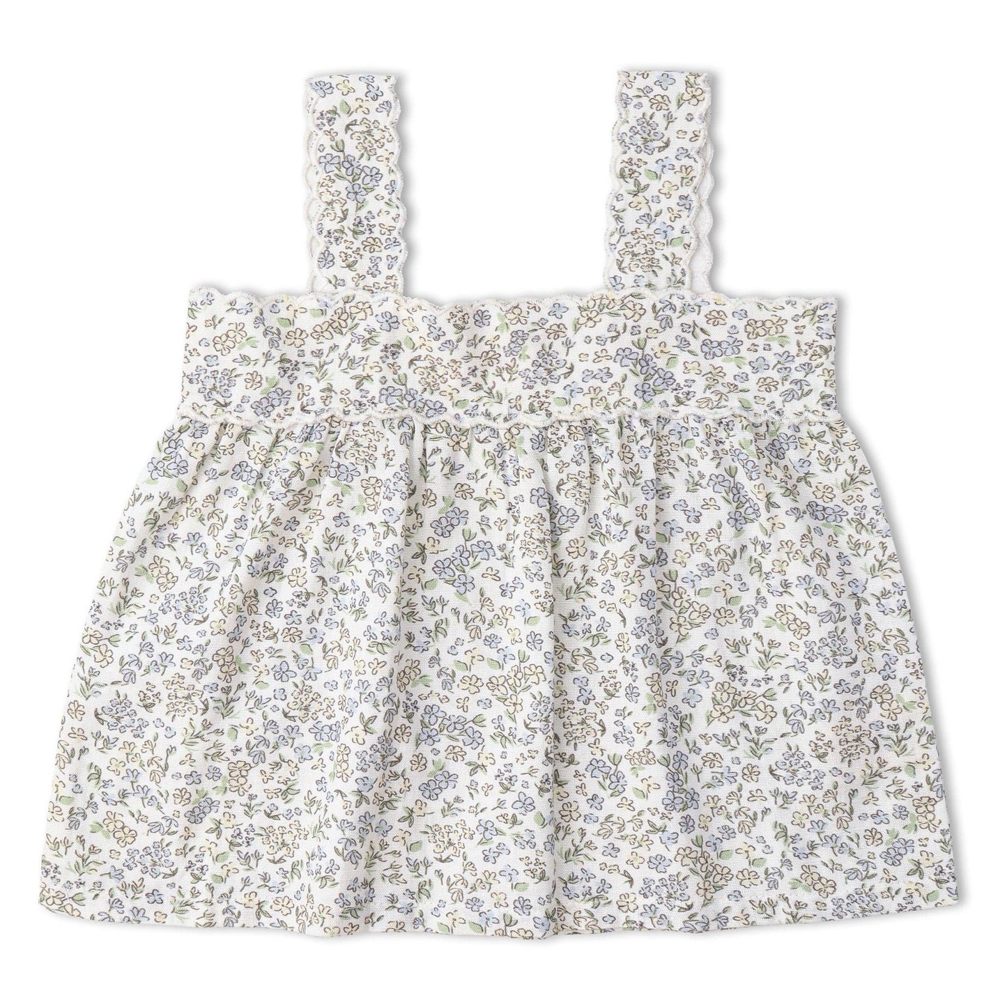 Organic Scalloped Top & Bloomers Set - Tulle Floral