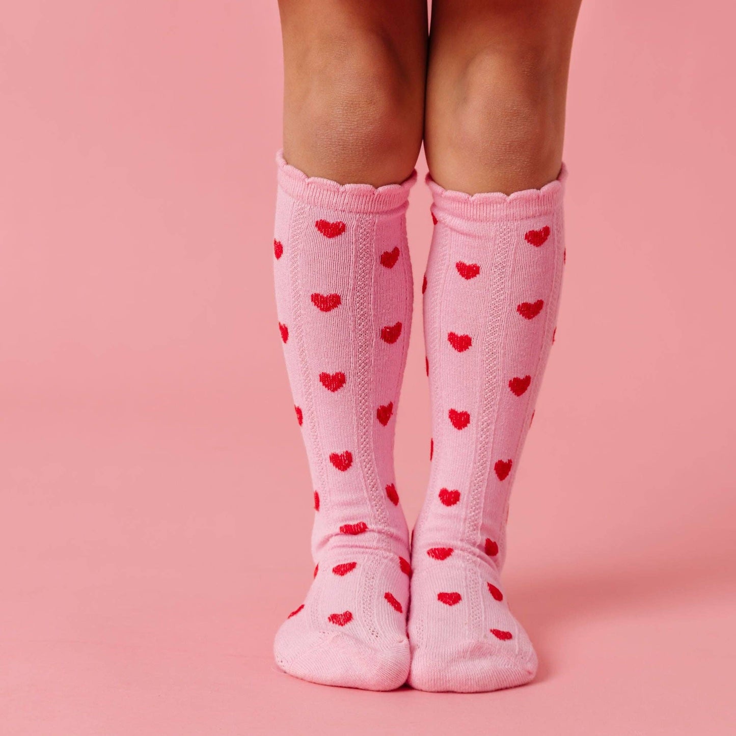 True Love Scalloped Knee High Socks